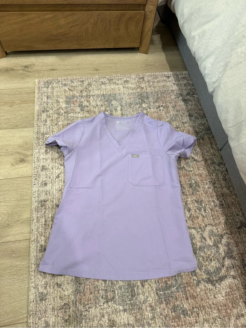 Figs Lavender V-neck Scrub Top and Pants